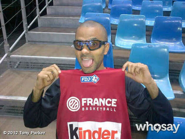Tony Parker shared a photo of his new protective eyewear, which he will try out July 6, 2012, during practice with the French National Team. (Courtesy photo) / SA