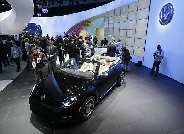 Volkswagen Beetle convertible is shown during its world debut at the LA Auto Show in Los Angeles, Wednesday, Nov. 28, 2012. The annual Los Angeles Auto Show opened to the media Wednesday at the Los Angeles Convention Center. The show opens to the public on Friday, November 30. Photo: Chris Carlson, Associated Press / SF