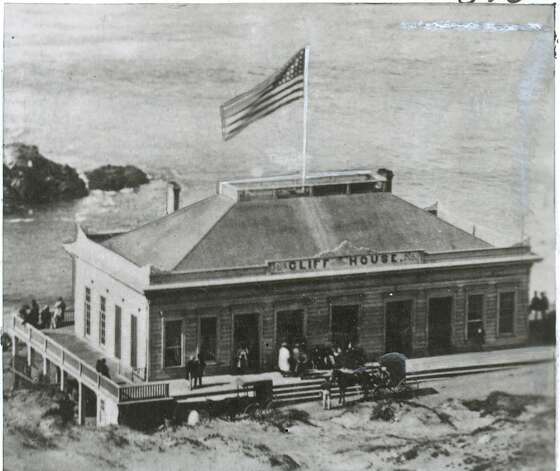 The first Cliff House was a modest structure that opened in 1863. On Christmas Day 1894, a fire destroyed the building.