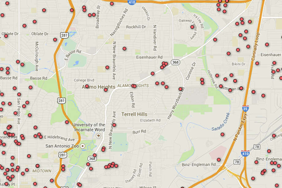 Registered Sex Offender Map Of San Antonio Area Zip Codes Houston Chronicle 6708