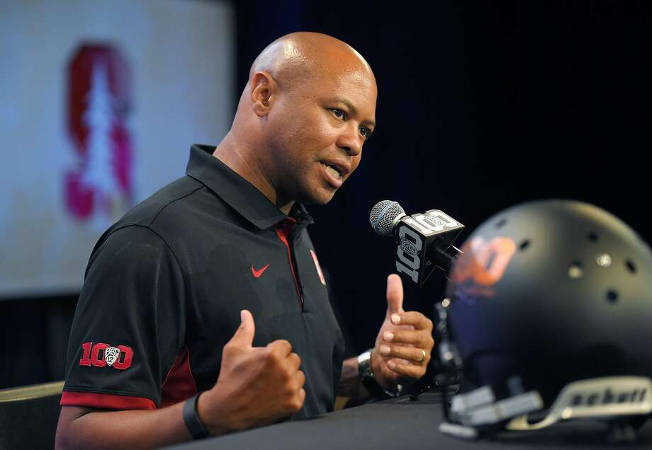 Stanford head coach David Shaw speaks to reporters during NCAA college Pac-12 Football Media Days, Thursday, July 30, 2015, in Burbank, Calif. (AP Photo/Mark J. Terrill) Photo: Mark J. Terrill, Associated Press