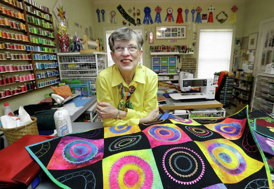 Libby Lehman was a world-famous quilter, author and teacher until a brain aneurysm and stroke in 2013 ended her career.﻿ Photo: Melissa Phillip, Staff / © 2015 Houston Chronicle