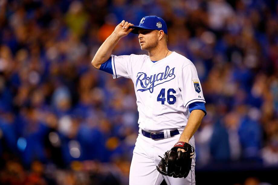 KANSAS CITY, MO - OCTOBER 27:  Ryan Madson #46 of the Kansas City Royals reacts in the eleventh inning against the New York Mets during Game One of the 2015 World Series at Kauffman Stadium on October 27, 2015 in Kansas City, Missouri.  (Photo by Jamie Squire/Getty Images) Photo: Jamie Squire, Getty Images
