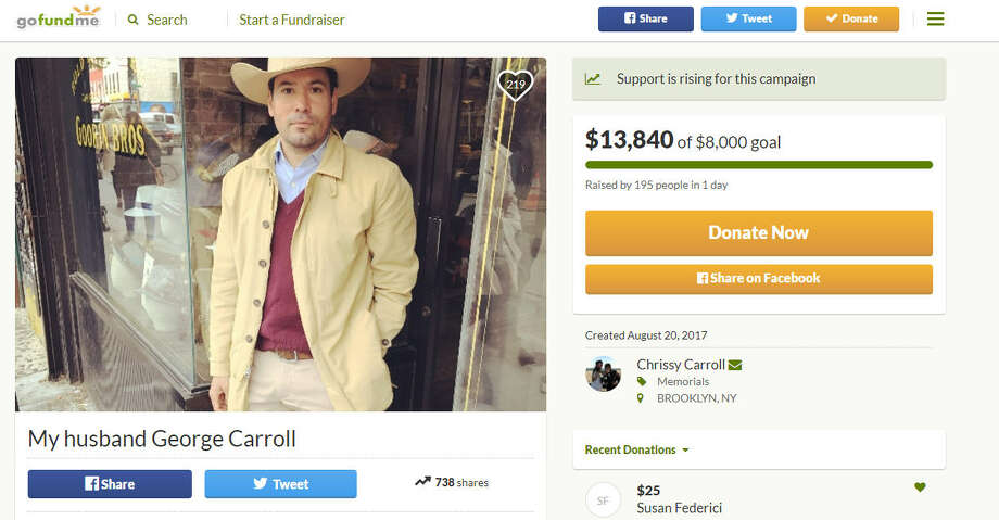 George Carroll and his wife were walking home after an evening of looking at apartments when he was chased and attacked by two men. Photo: GoFundMe