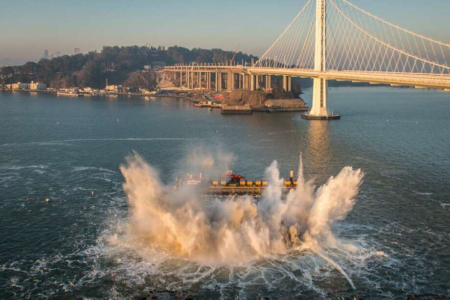 A demolition team will demolish two piers on the easter span of the bridge Saturday morning.