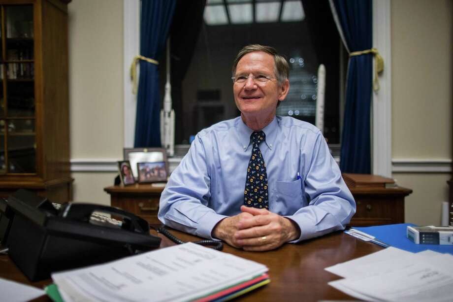 FILE -- Rep. Lamar Smith (R-Texas), chair of the House Committee on Science, Space and Technology, at his office in the Rayburn House Office Building in Washington, Dec. 2, 2015. Smith and other Republicans on the committee have long attacked a 2015 study the National Oceanic and Atmospheric Administration published that likely negates data in an earlier 2013 scientific paper that seemed to show that global warming had slowed since the late 1990s. (Zach Gibson/The New York Times) Photo: ZACH GIBSON, STF / NYTNS