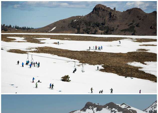 Before and after: Dramatic photos compare Squaw's dismal drought year with 2017's insane snow pileup